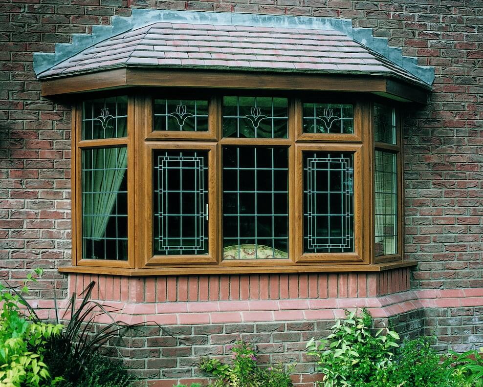 Britannia double glazing windows decorative bay window in wood effect